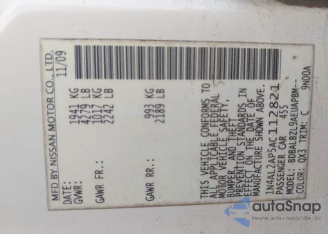 2010 Nissan Altima 2.5 S from USA, damaged, VIN 1N4AL2AP5AC112821